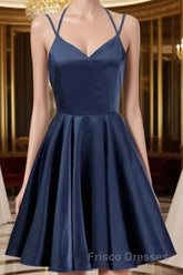 Navy Blue Short Formal Prom Dress Juniors Homecoming Dress